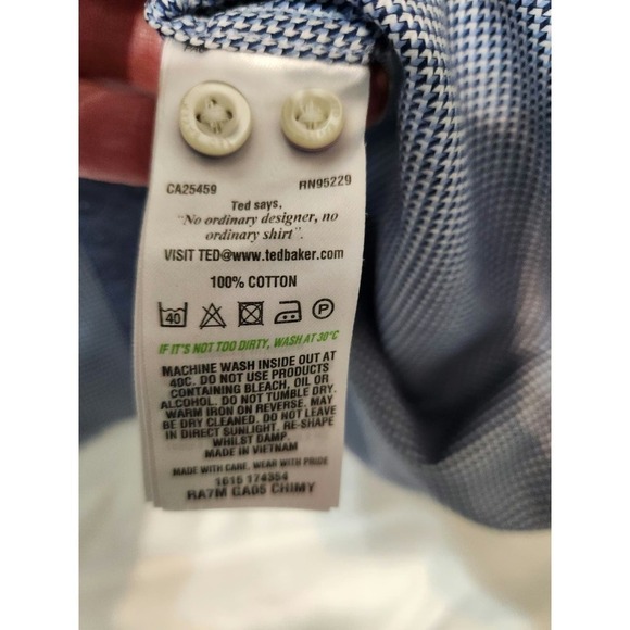 Ted Baker Endurance Mens Geometric shirt sz 16.5 34/35 long sleeve career wear - Picture 8 of 11